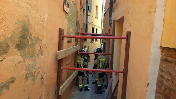 Una casa del casco antiguo de Tarazona se derrumba sin causar víctimas