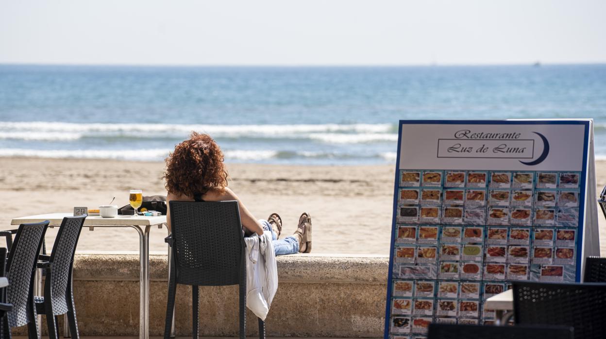 Imagen tomada en la playa de la Malvarrosa de Valencia