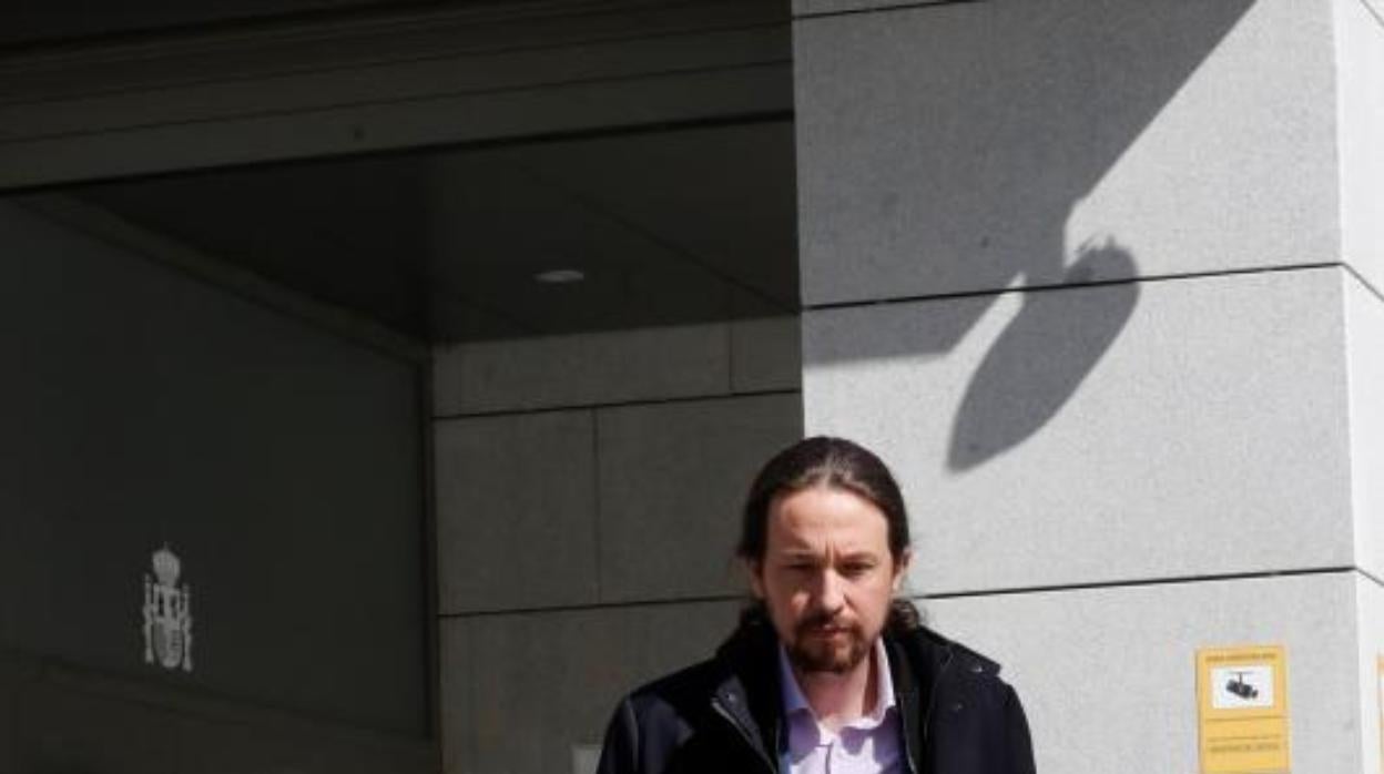 Pablo Iglesias, tras declarar en la Audiencia Nacional en 2019