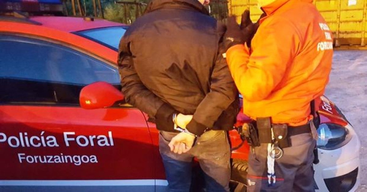 Imagen del detenido por Policiía Foral en la localidad navarra de Sunbilla