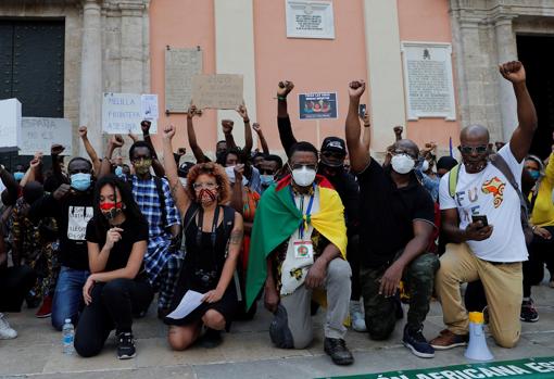 Imagen de la manifestación contra el racismo celebrada este domingo en Valencia