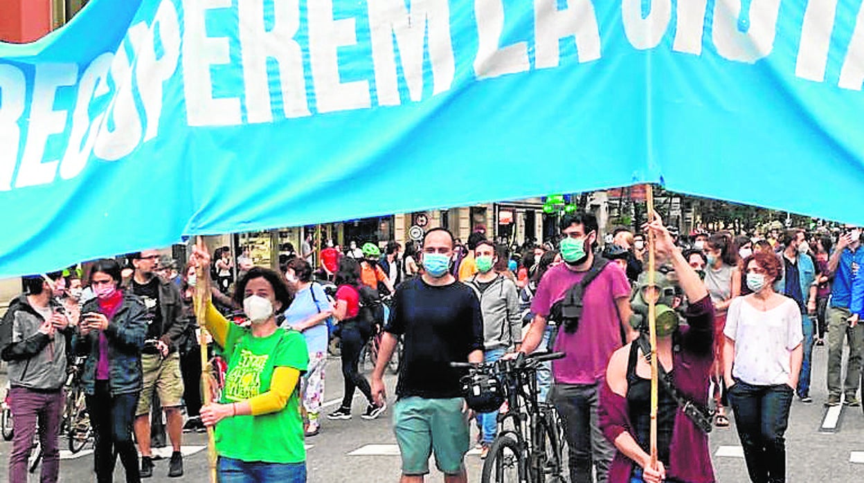 Una imagen de la manifestación de este jueves