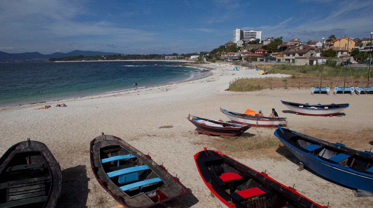 Vista general de la playa de A Fontaiña, en Vigo