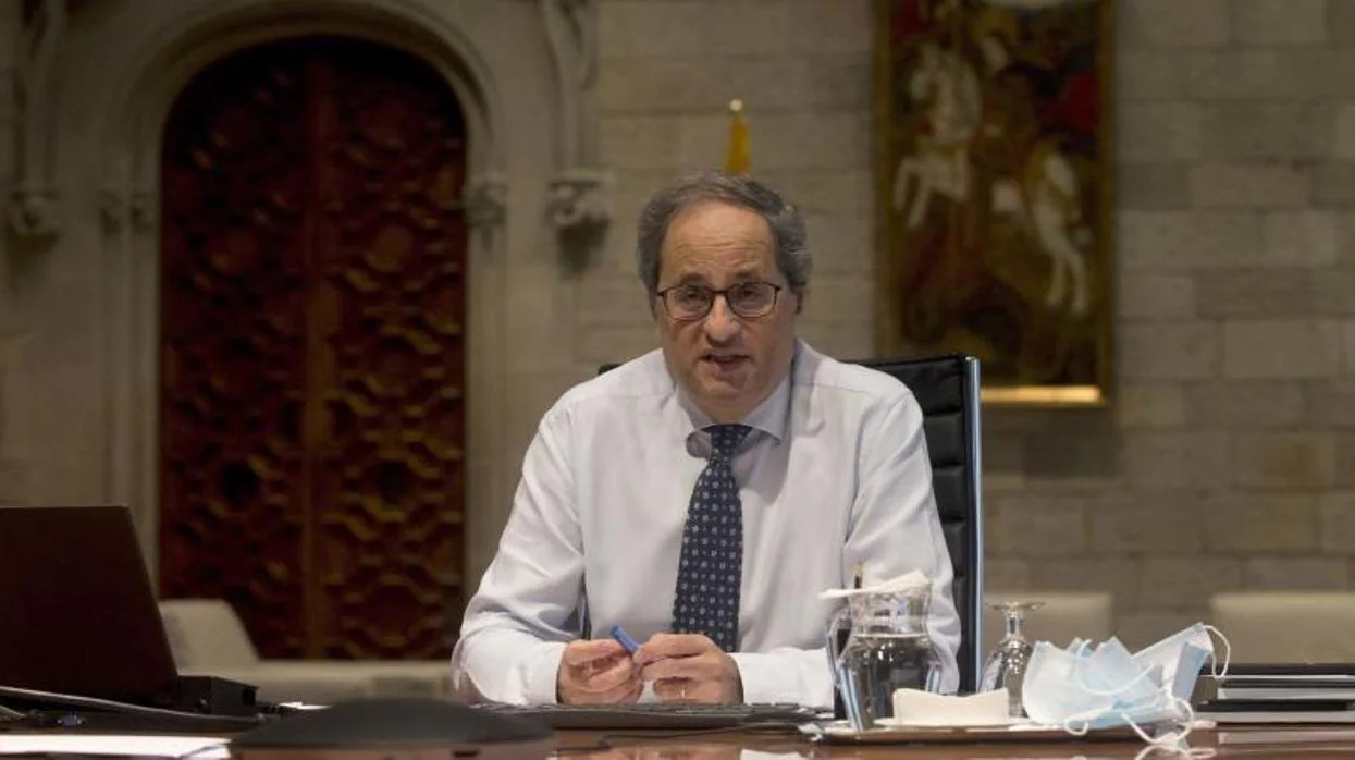 El presidente de la Generalitat Cataluña, Quim Torra, en su despacho