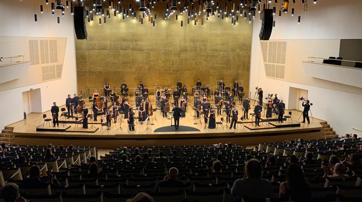 Un momento del primer concierto con público en el auditorio ADDA durante el actual estado de alarma