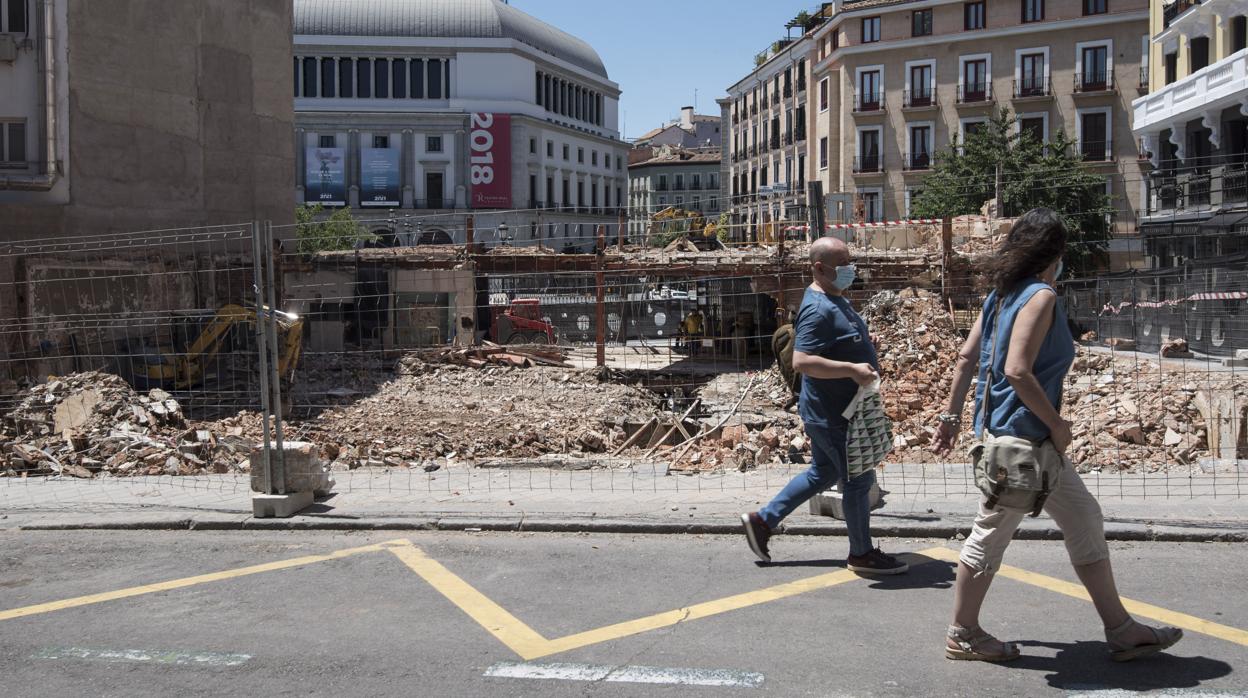 El solar sobre el que se levantaba el Real Cinema, demolido para la construcción de un hotel