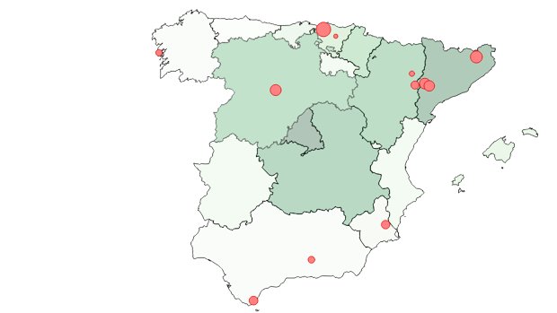 El mapa de los rebrotes de coronavirus en España