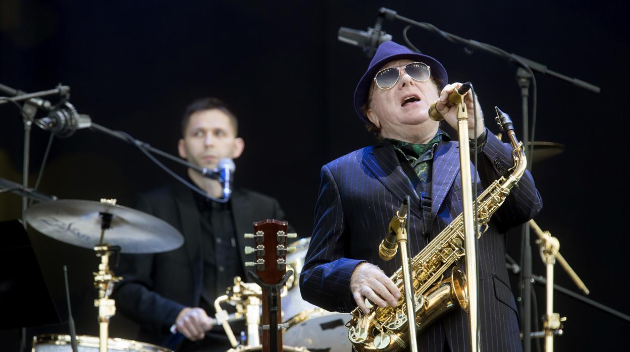 Van Morrison, durante su última actuación en Barcelona en 2017