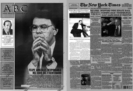 Portadas de ABC y New York Times del día 6 de noviembre 1991