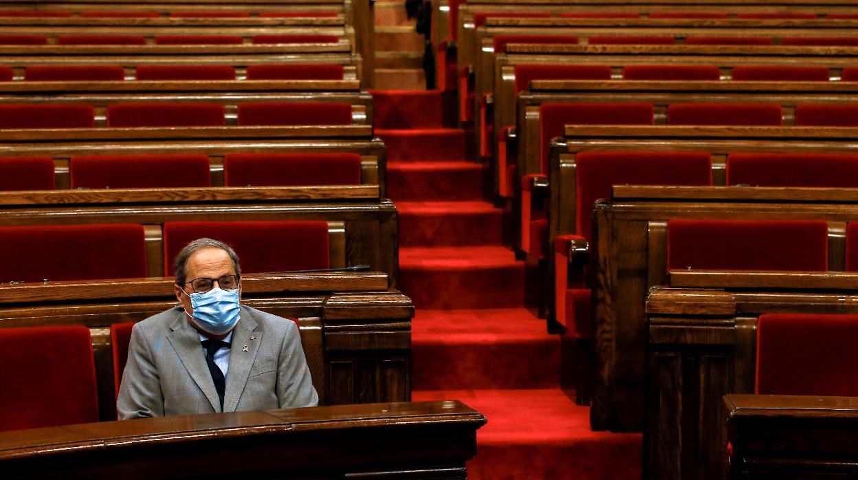 Quim Torra, fotografiado en el Parlament este miércoles