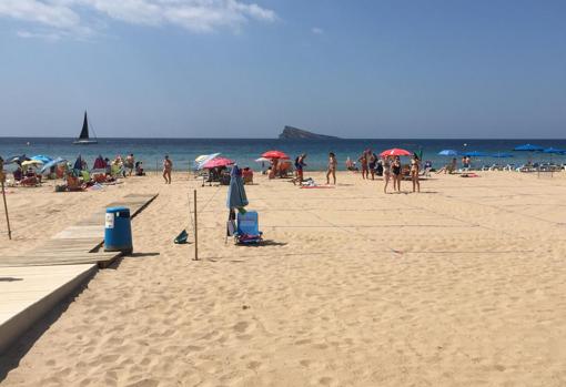 Imagen tomada este viernes en la playa de Levante de Benidorm