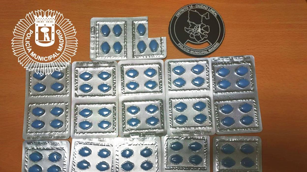 Pastillas con el principio activo de la Viagra incautadas por la Policía Municipal en Ciudad Lineal