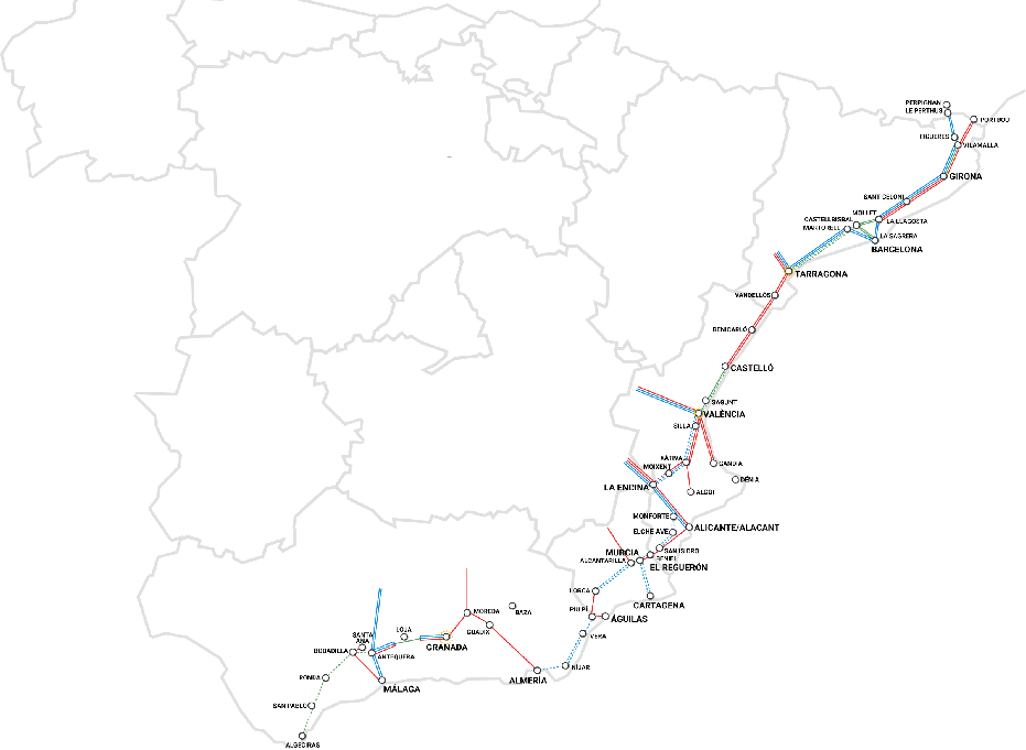 Así están tramo a tramo las obras del Corredor Mediterráneo