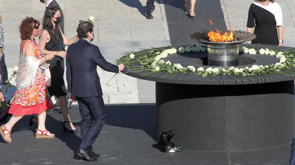 Fernández Mañueco, este jueves durante el homenaje a las víctimas del coronavirus