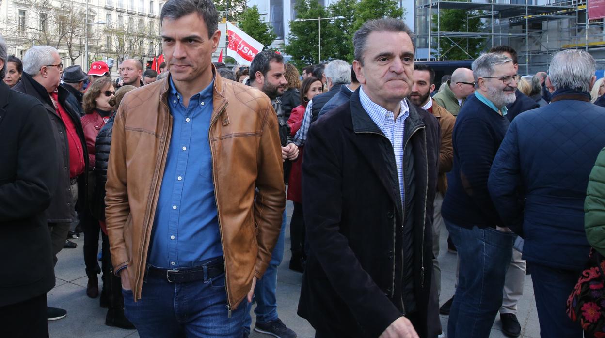 Ángel Gabilondo, Pedro Sánchez y José Manuel Franco