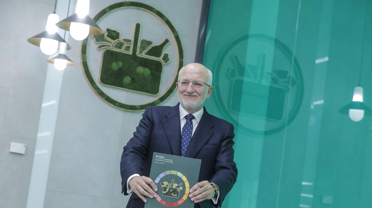 Imagen del presidente de Mercadona, Juan Roig, tomada durante la última presentación de resultados de la compañía