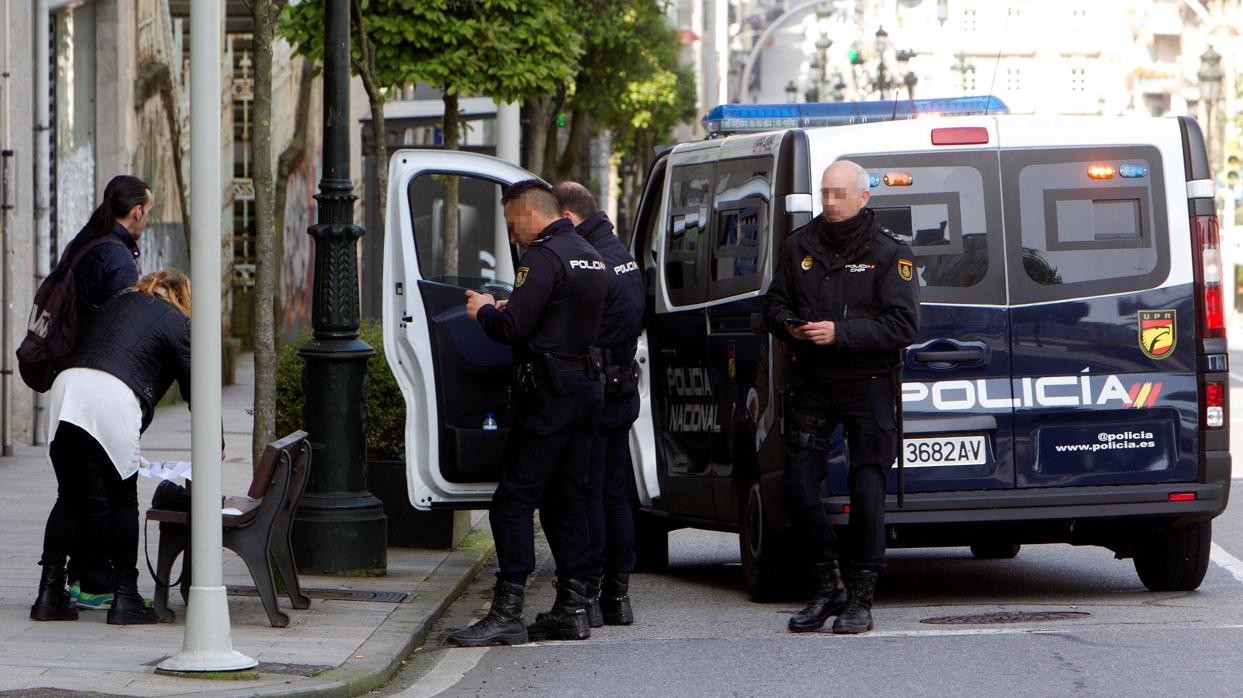 Dispositivo de la Policía en la ciudad de Vigo