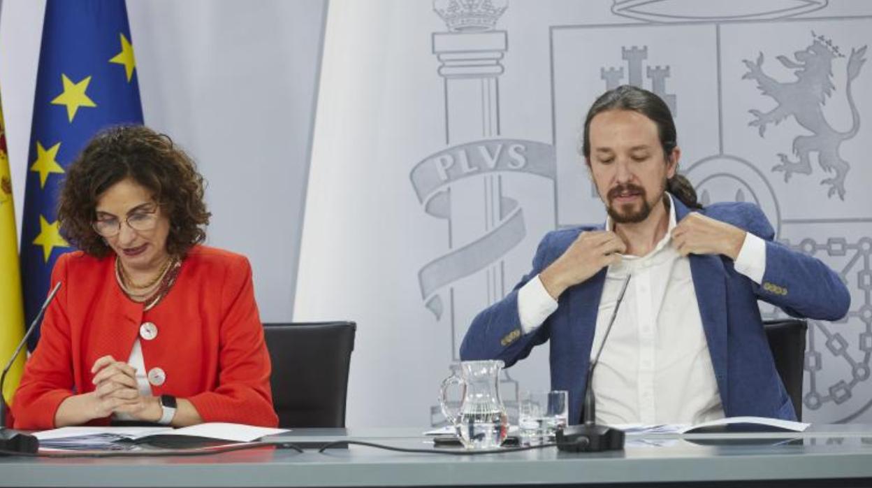 María Jesús Montero y Pablo Iglesias, en una imagen de archivo