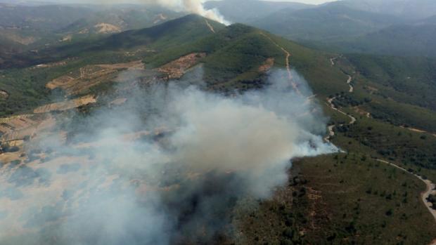 Unos 90 efectivos tratan de sofocar dos fuegos de nivel 1 en Valdelageve (Salamanca) y Villamejil (León)