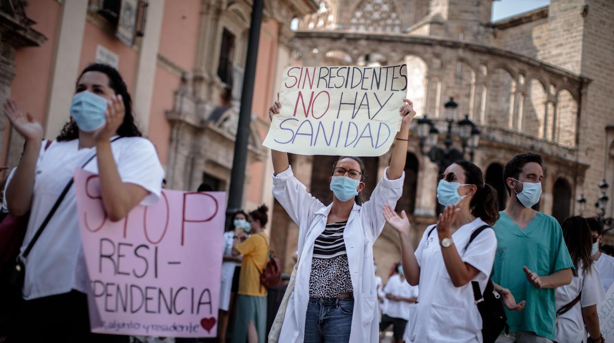 Imagen de una de las marchas durante la huega de los mir en la Comunidad Valenciana