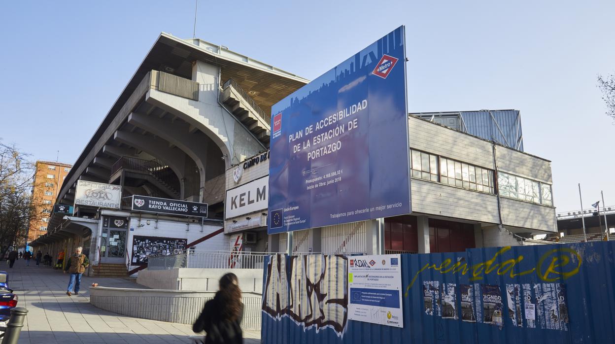 Exterior del estadio del Rayo Vallecano