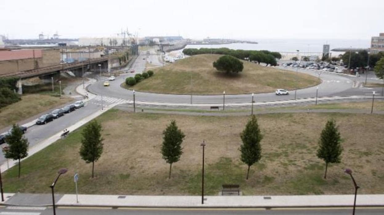 Rotonda de Gijón en la que fue hallado el cadáver