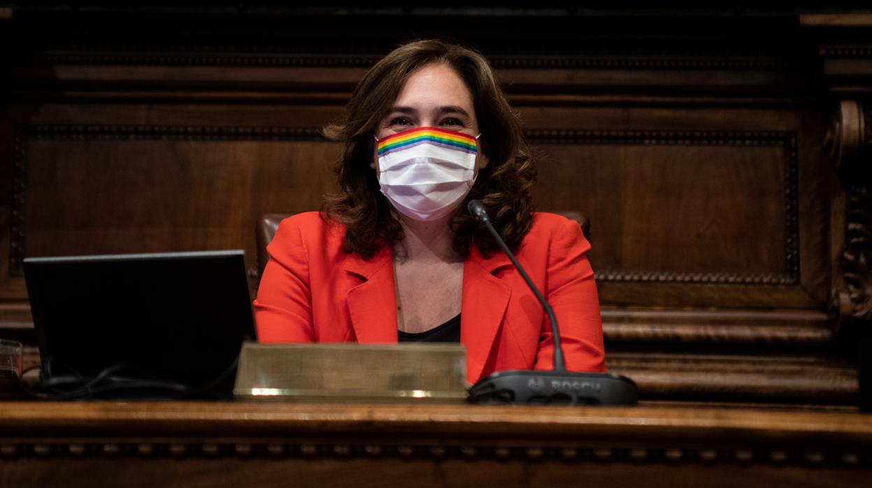 Ada Colau, en el Ayuntamiento de Barcelona