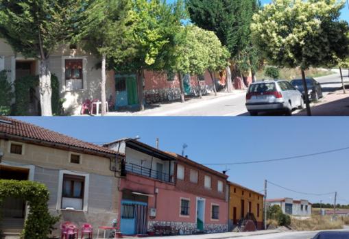 El antes y el después de la calle Segovia, en Lovingos (Segovia)