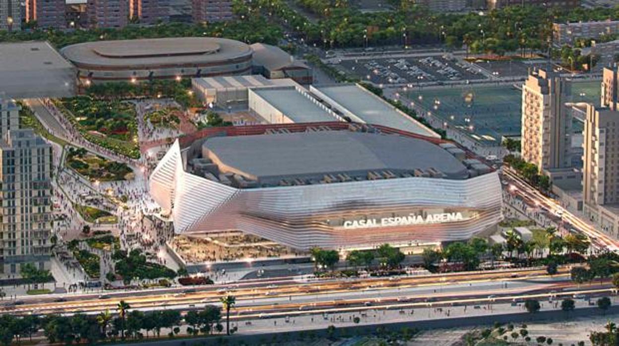 Imagen simulada del pabellón multiusos «Casal España Arena de Valencia»