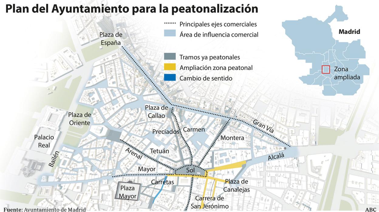 La Puerta del Sol, zona libre de coches: Madrid cierra la plaza al tráfico para su peatonalización