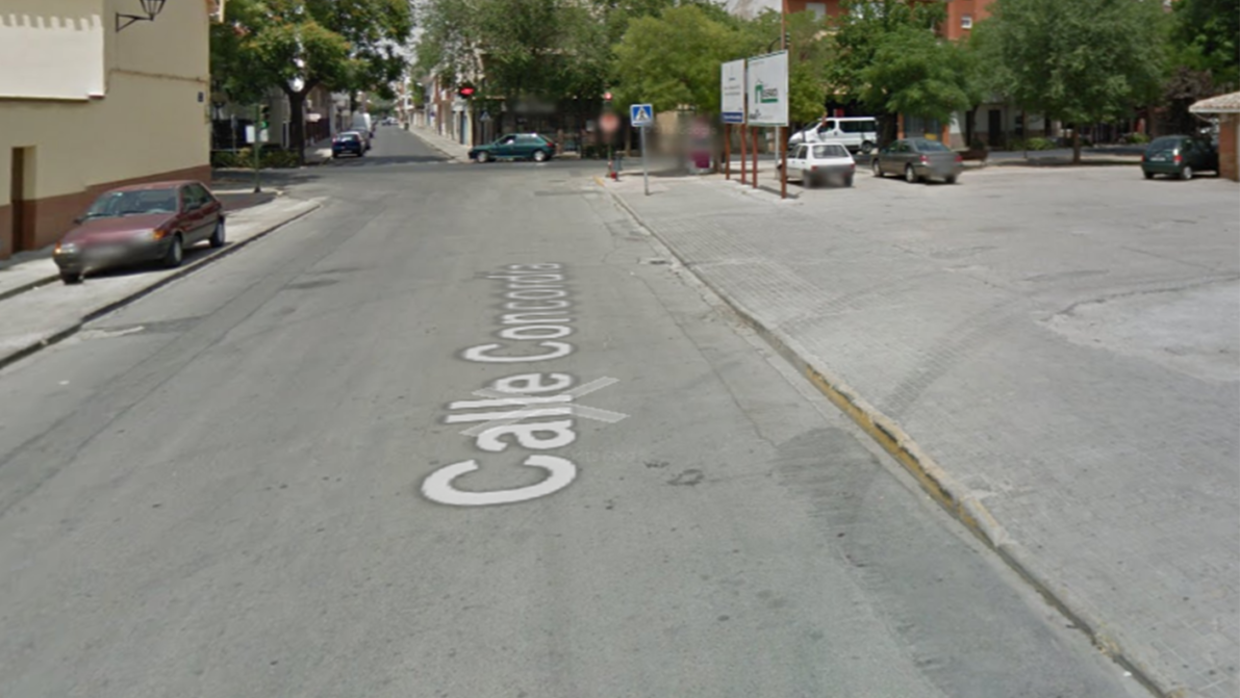 Calle Concordia de Tomelloso (Ciudad Real), donde tuvo lugar el accidente