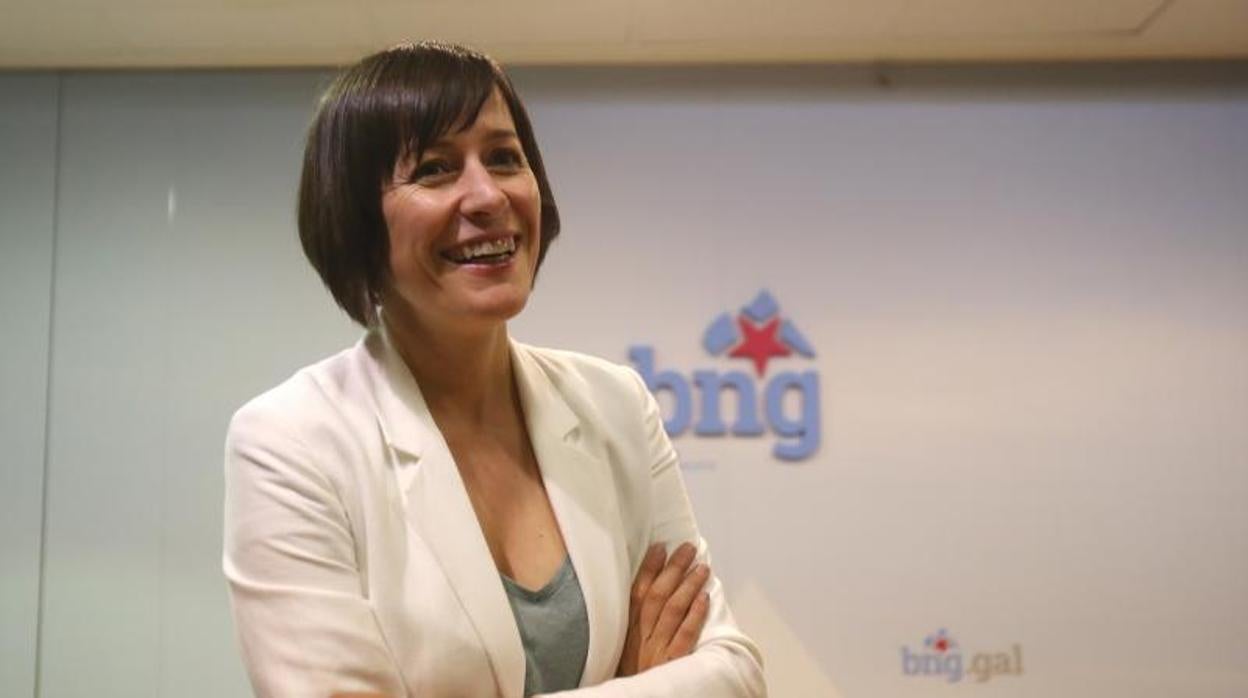 Ana Pontón, líder del BNG, fotografiada en la sede de su partido