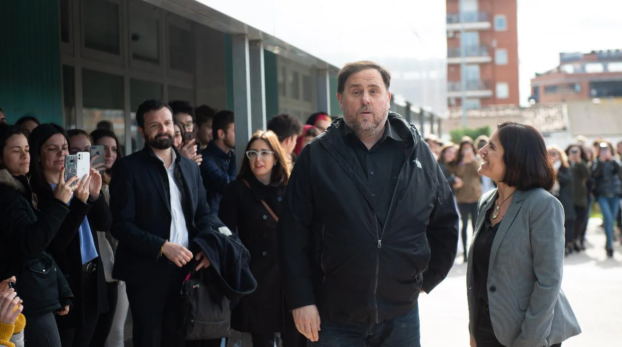 Oriol Junqueras en su primera salida de prisión para dar clase en la universidad (archivo)