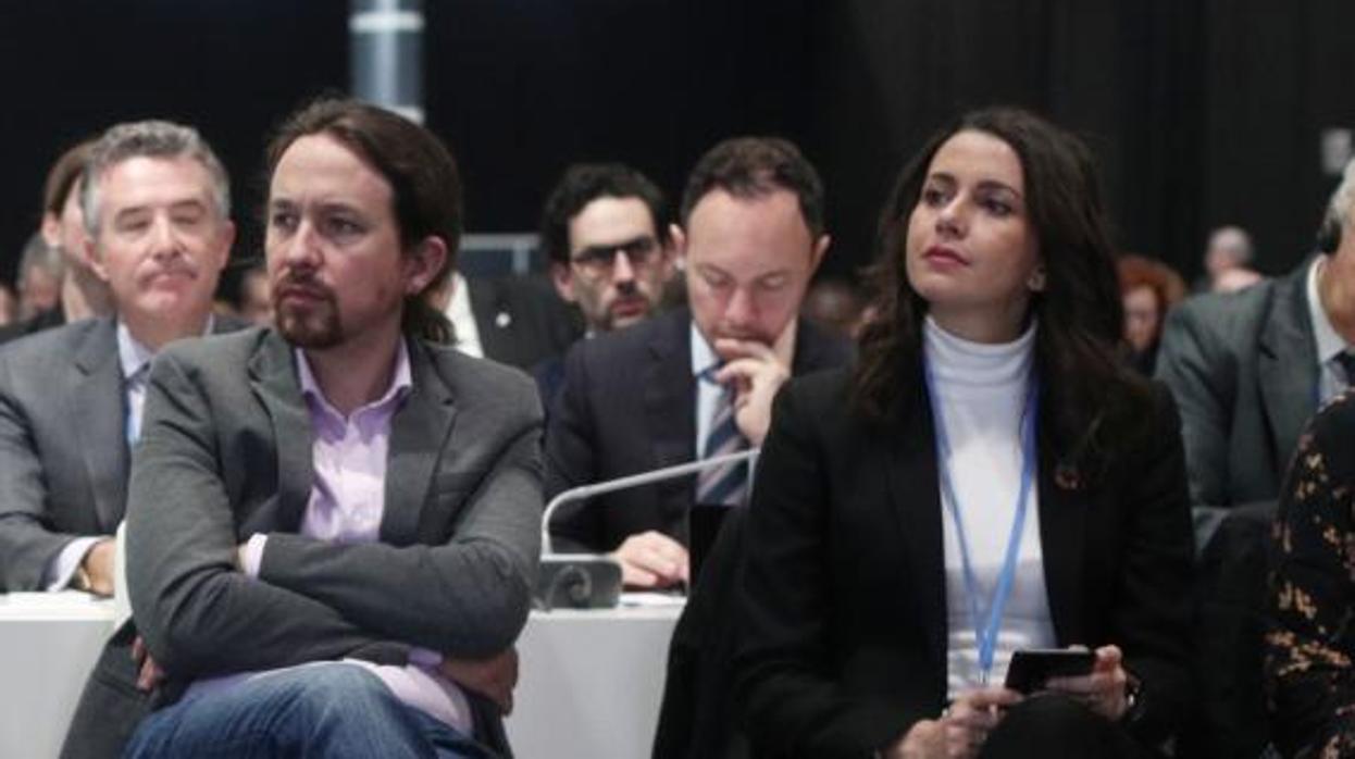 Iglesias y Arrimadas, en un acto en Madrid el año pasado