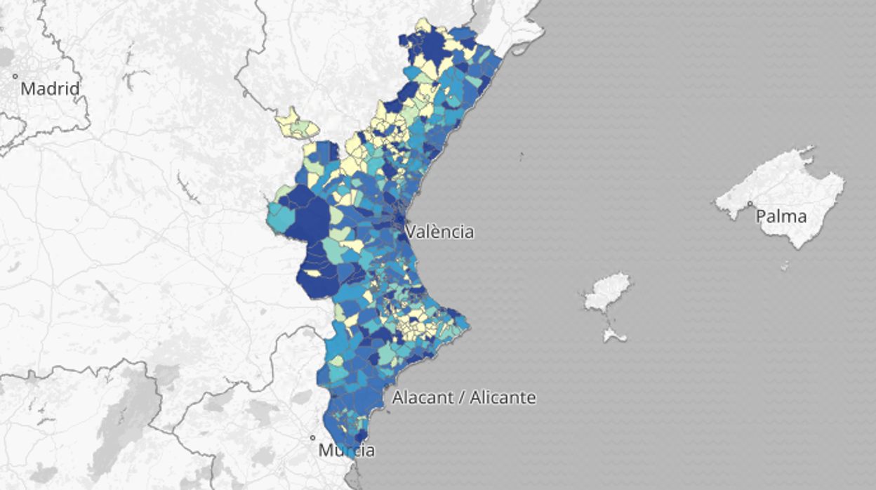 Mapa de las PCR positivas de coronavirus desde el inicio de la pandemia