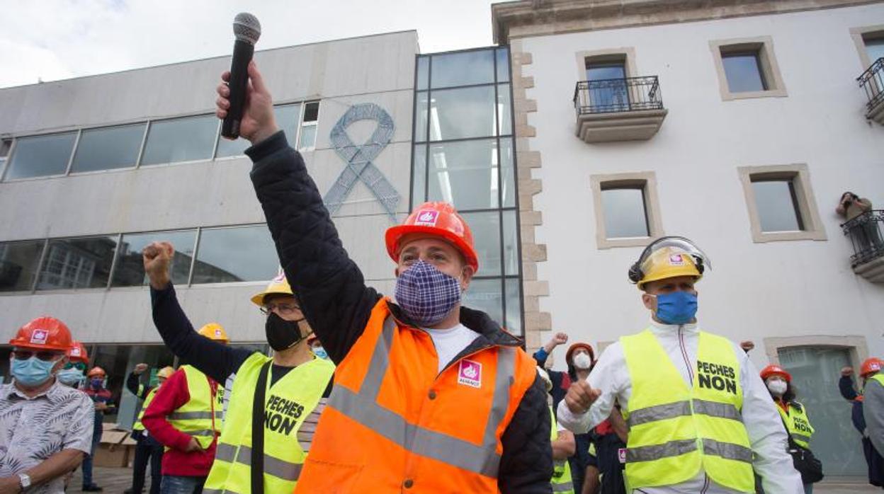 Concentración de los trabajadores de Alcoa el pasado fin de semana