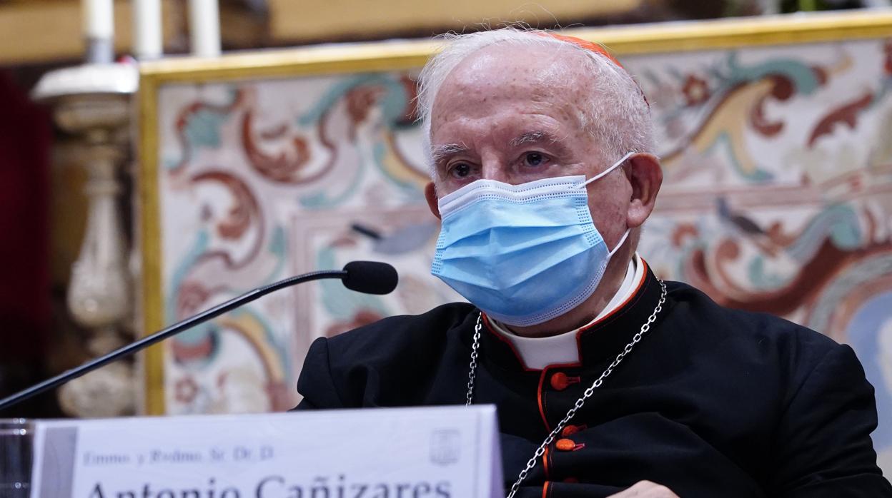 El cardenal Antonio Cañizares, en el acto celebrado este viernes en la Facultad de Teología San Vicente Ferrer de Valencia