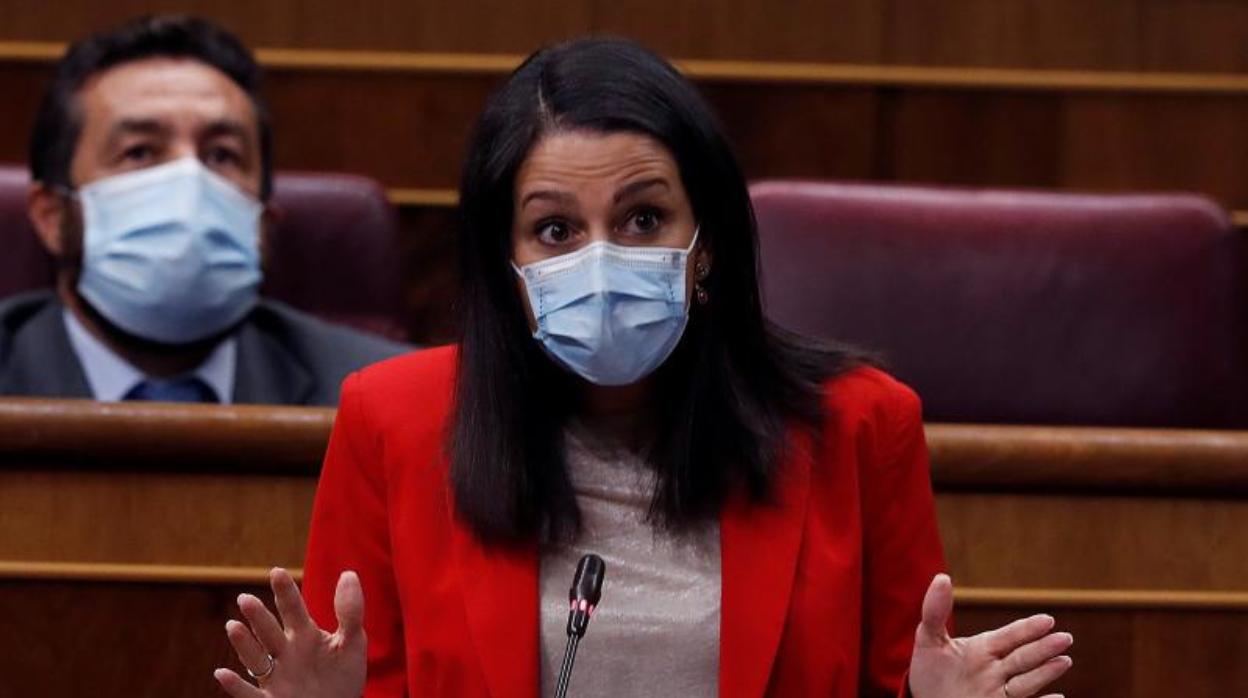 Inés Arrimadas, presidenta de Ciudadanos, el miércoles en el Congreso