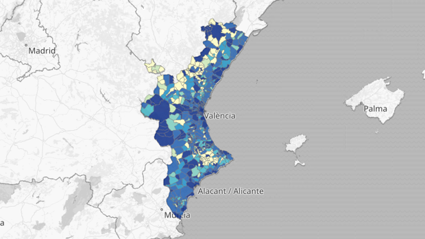 Mapa y listado de los 130 municipios valencianos libres de coronavirus tras las dos oleadas de la pandemia