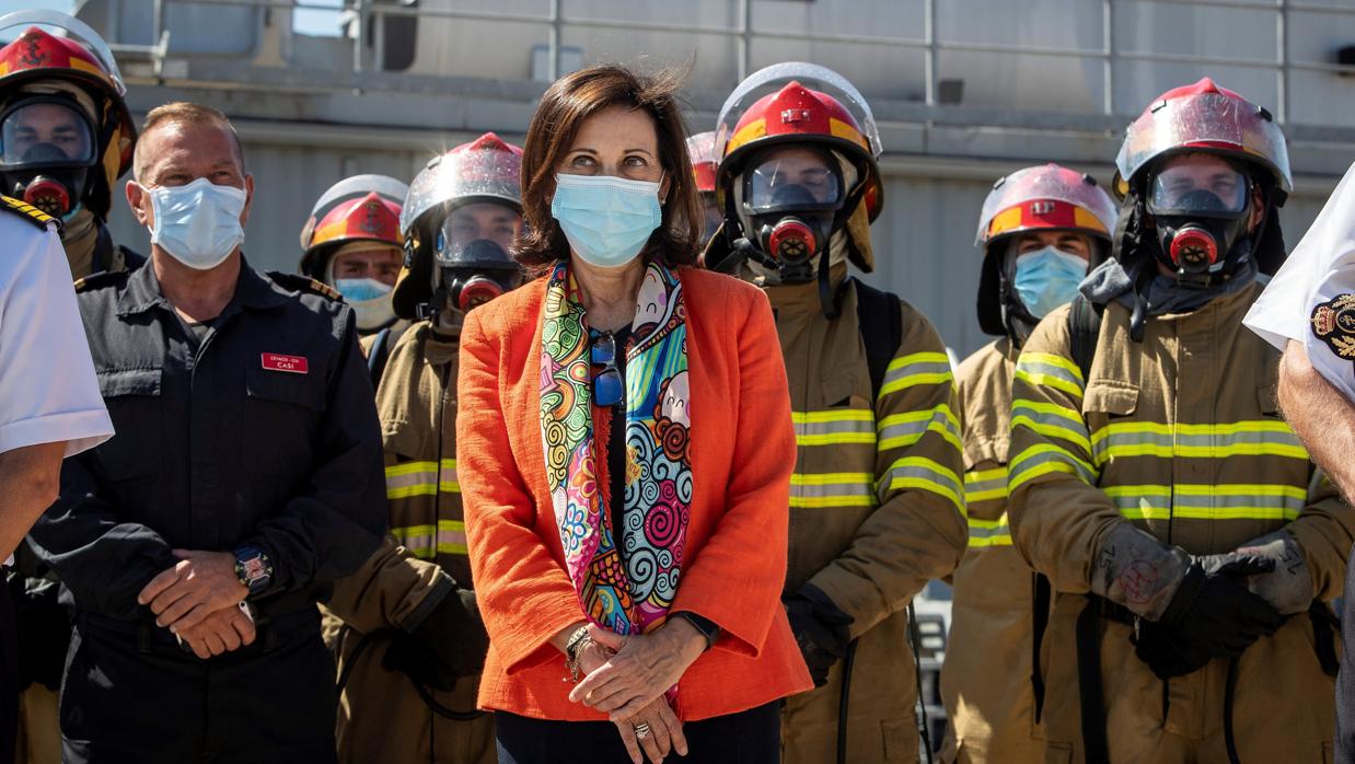 La ministra de Defensa, Margarita Robles, en una visita a Rota el pasado jueves