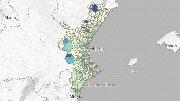 Mapa y listado de los rebrotes de coronavirus en la Comunidad Valenciana en las últimas 24 horas