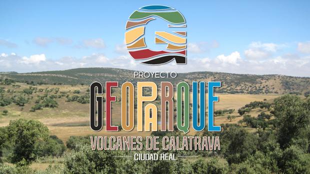 «Estratos», logotipo del proyecto del Geoparque «Volcanes de Calatrava»