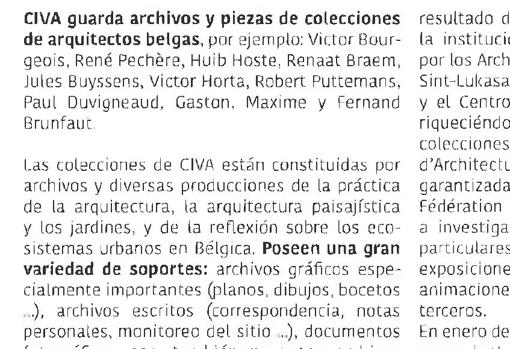 Extracto del informe de consultoría de Ignacio Carnicero en el que habla del muse Civa de Bruselas
