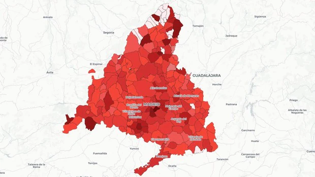 Confinamiento en Madrid: estos son los municipios, distritos y zonas con más coronavirus