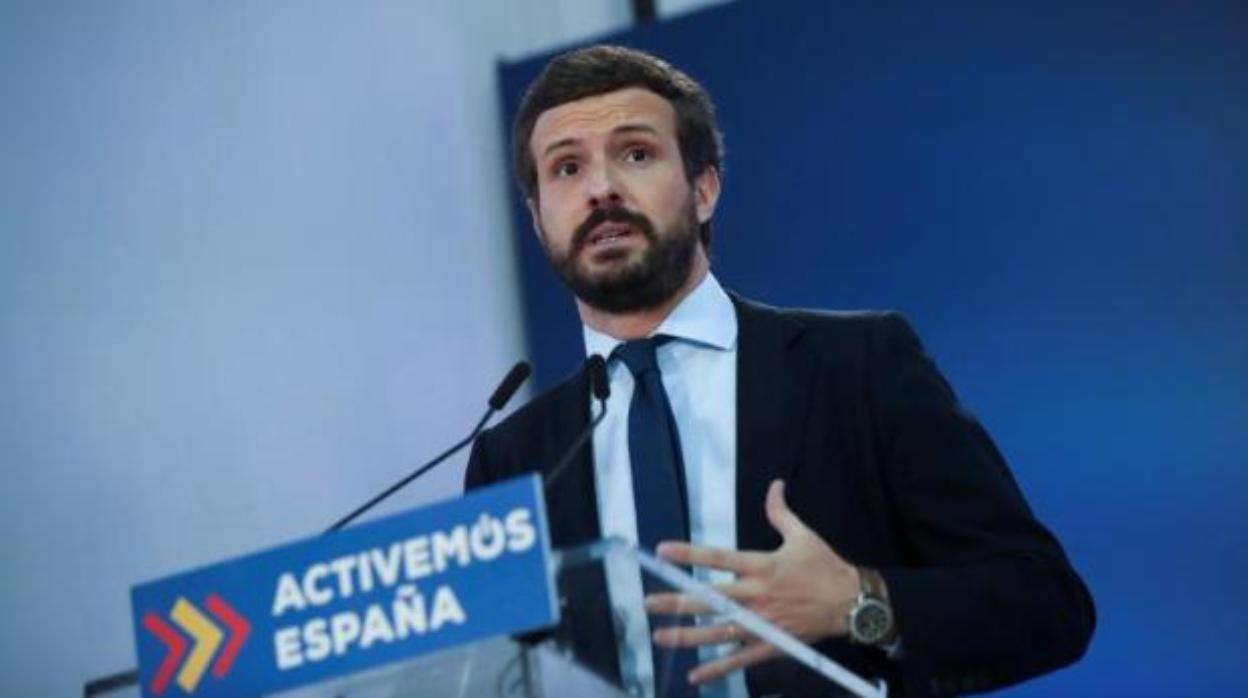 El presidente del Partido Popular, Pablo Casado