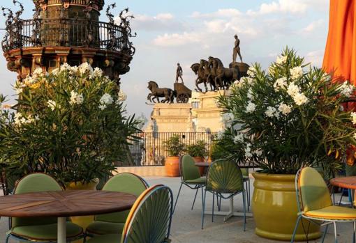 Terraza del nuevo restaurante Dani García, en la azotea del Hotel Four Seasons de Madrid