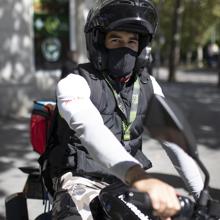 José Santiago, a bordo de su moto