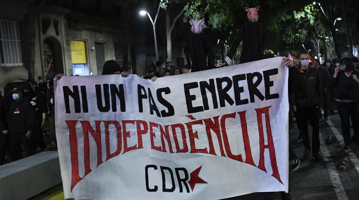 Manifestación de los CDR contra la inhabilitación de Torra