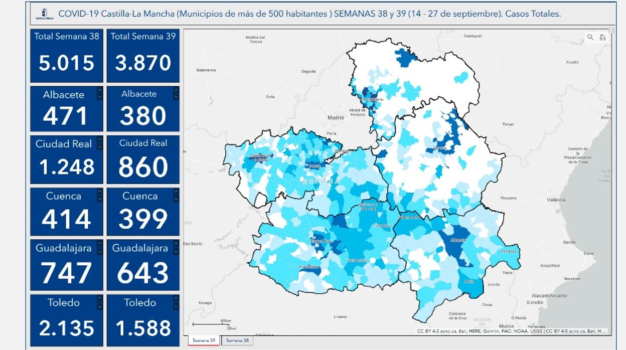 Los datos de los municipios de la región se pueden consultar en la página de la Consejería de Sanidad