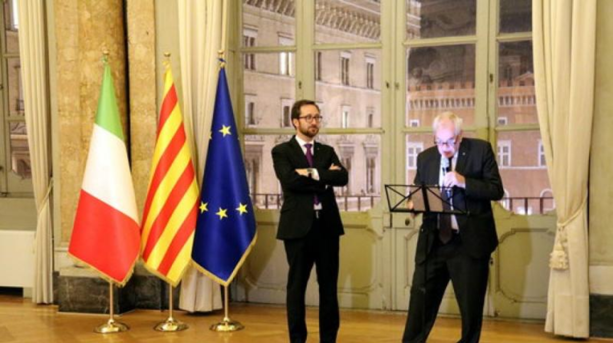 Interior de la delegación de la Generalitat en Roma, en un acto de 2019